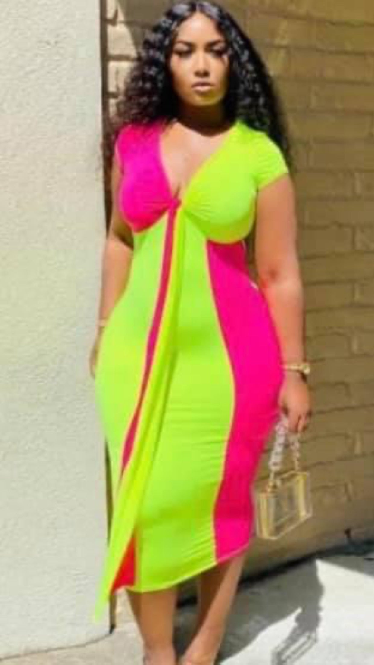 Neon and pink pretty dress