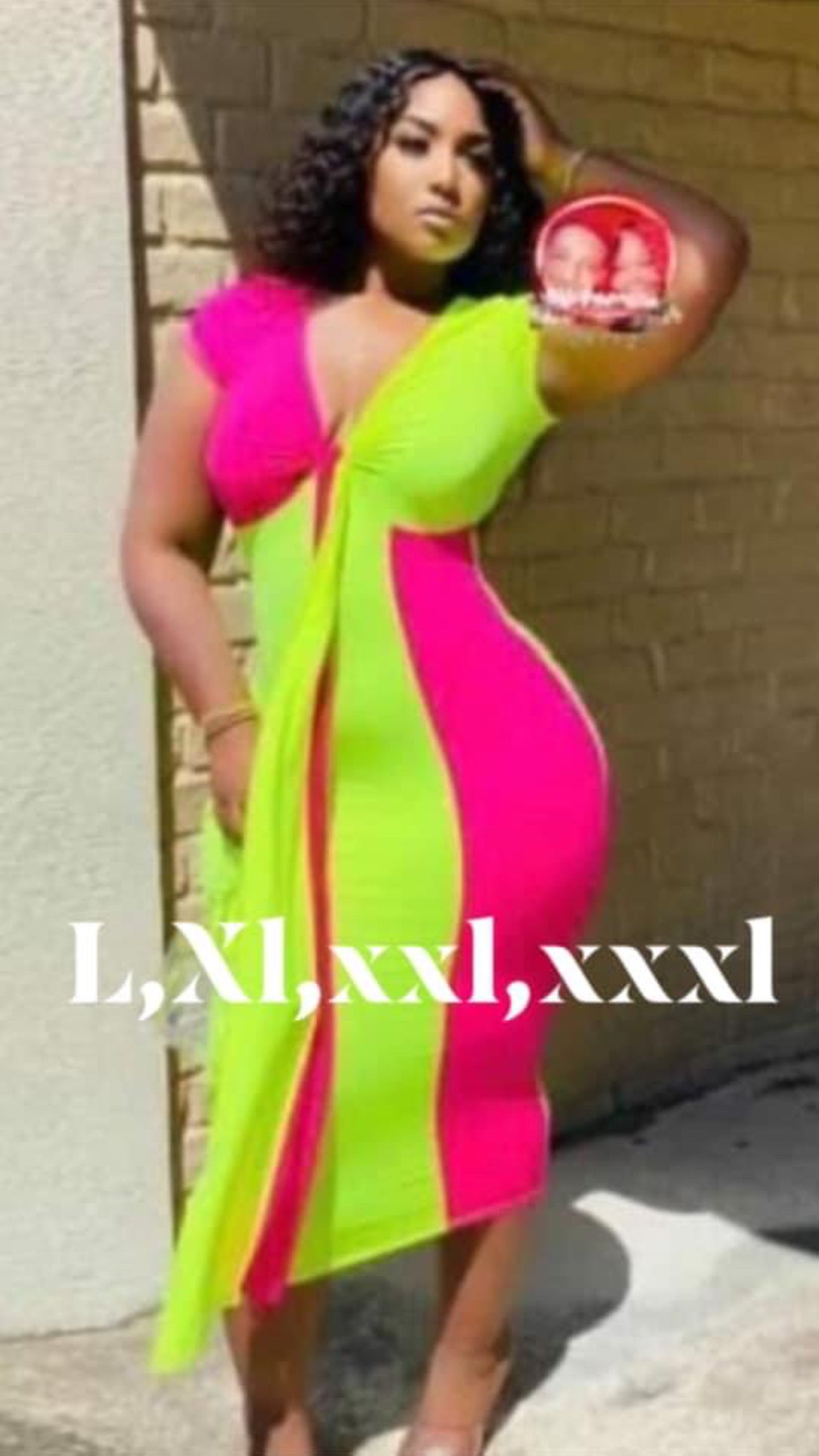 Neon and pink pretty dress